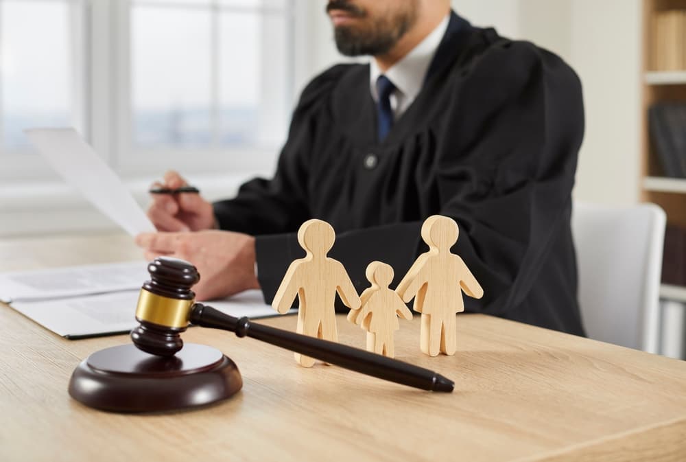 Family law, court trial, parent getting custody.